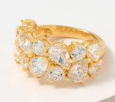 Diamonique x Kathy Levine Sterling Silver Goldclad Bliss Multi-Shape Band Ring, Size 9